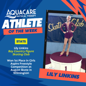 a flyer for a gymnastics competition with a picture of a woman on the podium